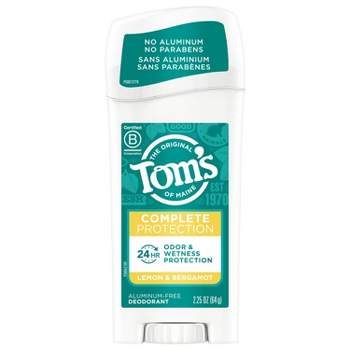 Tom's of Maine Complete Protection Deodorant - Bergamot/Lime Scent - Trial Size - 2.25oz
