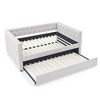 NicBex Daybed Upholstered Full Daybed with Trundle, Linen Fabric Day Bed with Tufted Button and Copper Nail for Living Room, Beige - 2 of 4