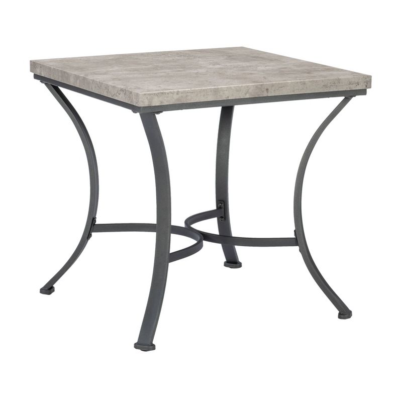 Talley Metal and Faux Concrete Top 3pc Coffee and Side Table Set Coal Finished - Powell, 5 of 15