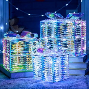Joyfy 3Packs Christmas Gift Box Lights, Present Boxes Yard Light Decorations with 60/100 LEDs for Christmas Eve Night Indoor Outdoor Decorations - 1 of 4