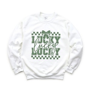Simply Sage Market Women's Graphic Sweatshirt Lucky Stacked Coquette - 1 of 4