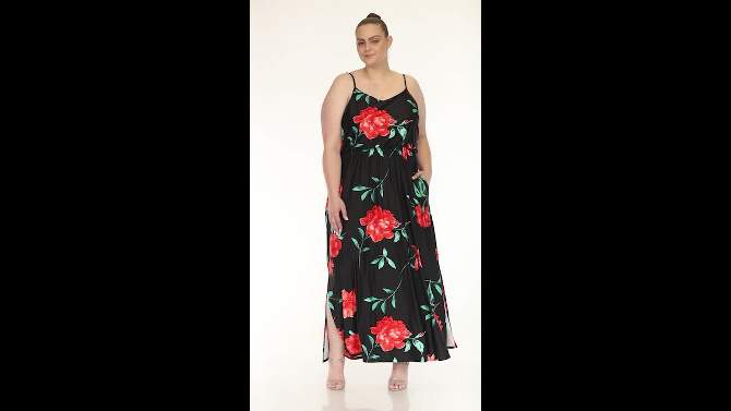 Plus Size Floral Strap Maxi Dress, 2 of 7, play video