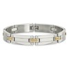 Black Bow Jewelry 10mm Stainless Steel, 14K Yellow Gold Accent Link Bracelet, 8.5 Inch - 3 of 4