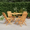 vidaXL Garden Dining Set Natural Teak Solid Teak Wood Standard Foldable - 2 of 4