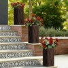 Walnut Rectangular Planter Box 24"H x 10"D x 10"W Garden Box for Outdoor Planting - 4 of 4