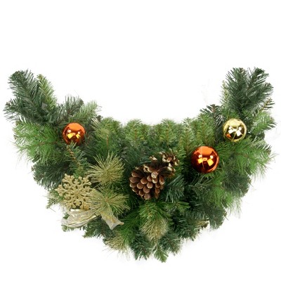 Northlight 24" Pre-Decorated Green Traditional Pine Artificial Christmas Swag - Unlit