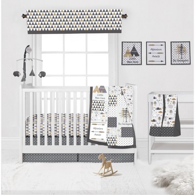 Bacati - Woodlands Beige/Grey 10 pc Crib Bedding Set with 2 Crib Fitted Sheets