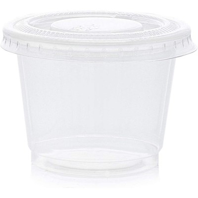 500-Pack Plastic Portion Control Cups With Lids For Jello Shots Condiments Sauces, 1 Ounce