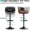 Gikpal Barstools, Adjustable Bentwood Barstools, Modern PU Leather Upholstered Bar Chair with Back and Footrest, for Bar, Dining Room - 3 of 4