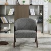 Mid-Century Modern Accent Chair with Boucle Upholstery, Low Profile Lounge Chair for Living Room, Bedroom, Comfortable Reading Chair with Wood Frame - 3 of 4
