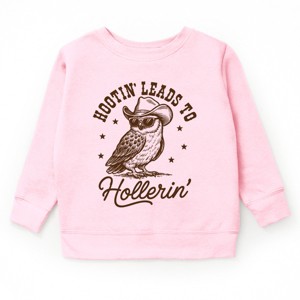 The Juniper Shop Hootin' Leads To Hollerin' Owl Youth Sweatshirt - S - Pink - 1 of 3