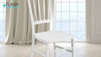 Elegant Gold Resin Napoleon Stacking Chair with Cushion Comfort