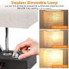iMountek"Fully Dimmable Table Lamp with Dual USB Ports, Power Outlets & LED Bulb for Bedroom & Nightstand"Beige - 2 of 4