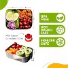 Attop Stainless Steel Lunch Box, Leak-Proof Metal Bento Box with 3 Compartments, 24 Ounce Lunch Box, BPA Free, Bonus 50ml Sauce Container - 4 of 4