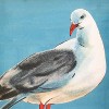 Embroidered Watercolor Seagull Rectangular Indoor/Outdoor Throw Pillow - Edie@Home: Weather-Resistant, Zipper Closure, Patio Decor - 3 of 4