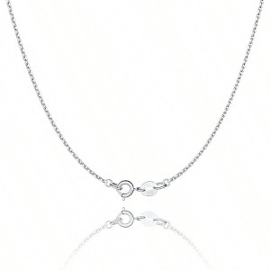 Sterling Silver Chain Necklace for Women, 1.1mm Cable Chains with Spring - Ring Clasp, Thin Sturdy, 18 Inch - 1 of 4
