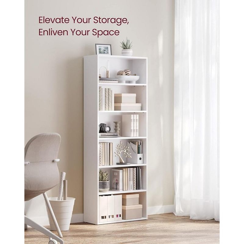 VASAGLE Bookshelf, 23.6 Inches Wide, 6-Tier Open Bookcase with Adjustable Storage Shelves, Floor Standing Unit, 2 of 7