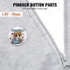 VEVOR 500 Sets 1.25 inch 32mm Pin Back Button Parts, DIY Round Button Badge Parts, Set Includes Metal Top, Plastic/Metal Button, Clear Film, Silver - 3 of 4