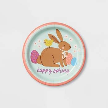 20ct Easter Paper Snack Plates Happy Spring Rabbit - Spritz™