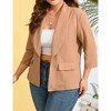 YESFASHION Womens Plus Size Casual Blazer Office 3/4 Sleeve Open Front Cardigans Jacket Work Suit with Pockets - 3 of 4