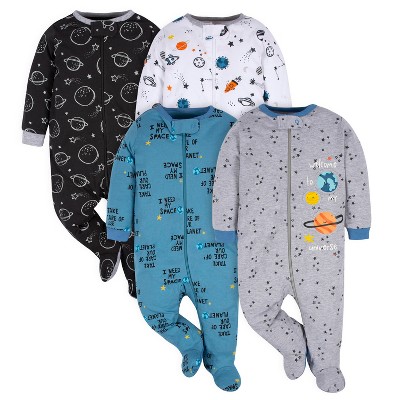 Gerber Baby Boys' Long Sleeve Sleep 'n Plays - 4-pack : Target