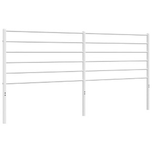 vidaXL 35.4-Inch Metal Headboard for King Size Beds, Durable Steel Construction Headboard for Modern Minimalist Bedroom, Easy Assembly, White - 1 of 4