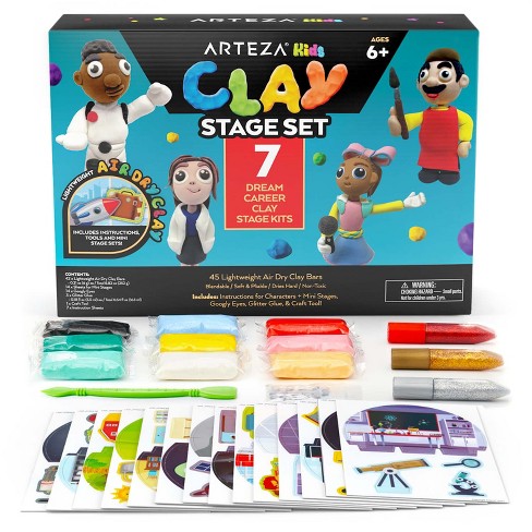 Arteza Kids Careers Small Stage Clay Kit - 77 Pieces : Target