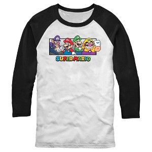 Men's Nintendo Colorful Characters Baseball Tee - 1 of 4