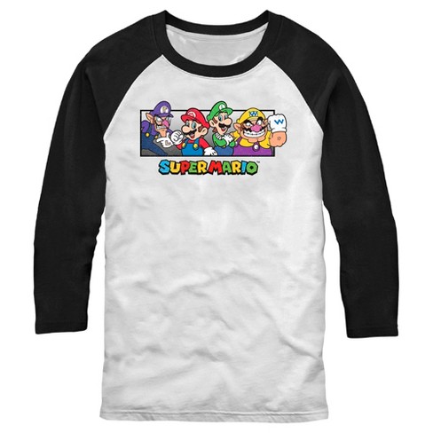 Men's Nintendo Colorful Characters Baseball Tee - image 1 of 4