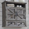 Bathroom Wall Cabinet, Farmhouse Medicine Cabinet with Drawer, 24" Wide Bathroom Cabinet with Adjustable Shelf & Double Barn Doors - 2 of 4