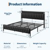 Full Size Bed Frame with Charging Post, Easy to Assemble, Black - 2 of 4