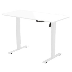 Uncaged Ergonomics Rise Up Essential Electric Standing Desk Adjustable White Frame 23.7x47.2 White Top Compact Sit Stand Desk - 1 of 4