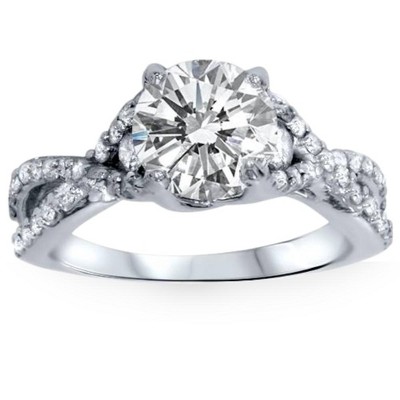 Pompeii3 2 1/2ct Moissanite & Diamond Infinity Engagement Ring in White Gold