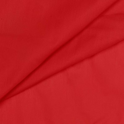 Red Cotton Polyester Sheer Rod Pocket Window Curtains