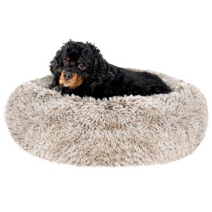FurHaven Calming Cuddler Long Fur Donut Dog Bed - 1 of 4