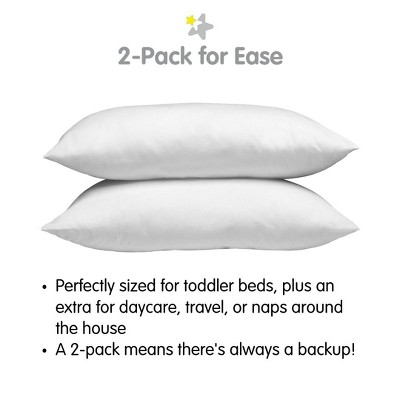 White Cotton Percale Toddler Pillow 13" x 18" 2-Pack