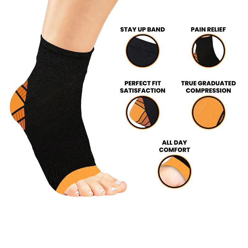 Copper Zone Elite Lightweight Ankle Support Compression Pain Relief Sleeves - 3 Pair Pack, 4 of 8