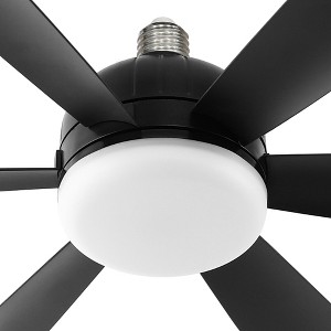 YANSUN Black 6-Blade Garage Light with Tri-Color 2.4G Dimming and 6-Speed Fan Control - 1 of 4