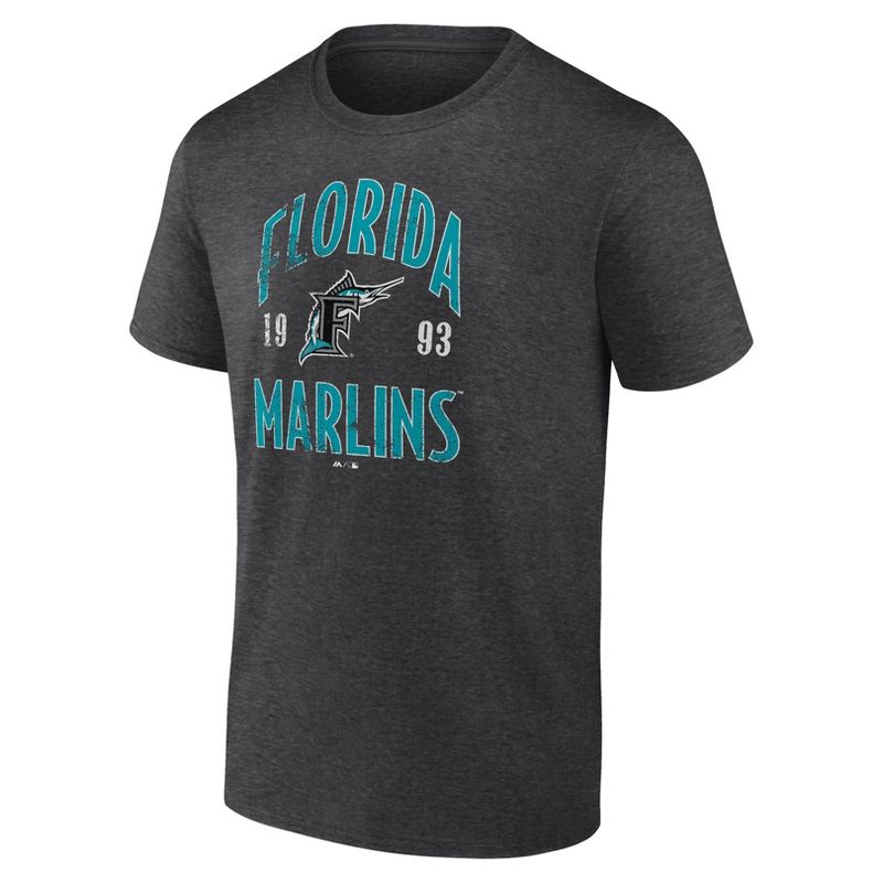 MLB Miami Marlins Men's Bi-Blend T-Shirt, 2 of 4