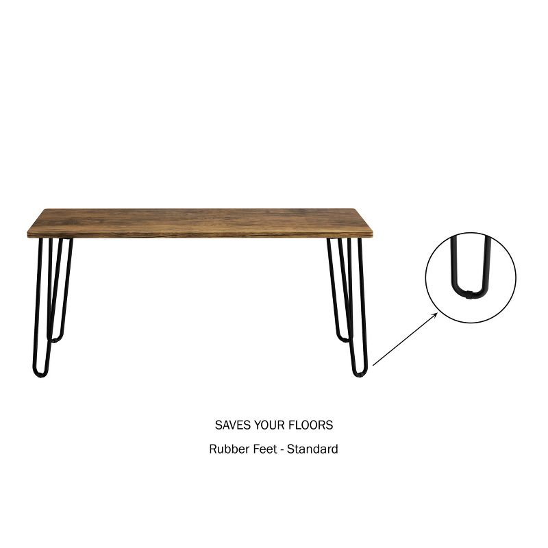 Lavish Home Modern Coffee Table with Hairpin Legs - Modern Industrial, 4 of 8