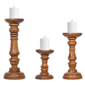 Mela Artisans Design Medium Polish Pillar Candle Holder Set - 1 of 4