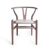 Faux Leather Upholstered Boho Mid-Century Modern Accent Chair with Ash Wood Frame, Y-Shaped Back and Nailhead Accents - 4 of 4