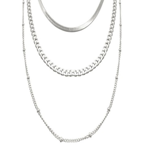 Adornia Tarnish Resistant Triple Layered Chain Necklace - image 1 of 4