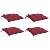 vidaXL Chair Cushion Set of 4 Wine Red Oxford Fabric, PP Hollow Fiber - 3 of 4