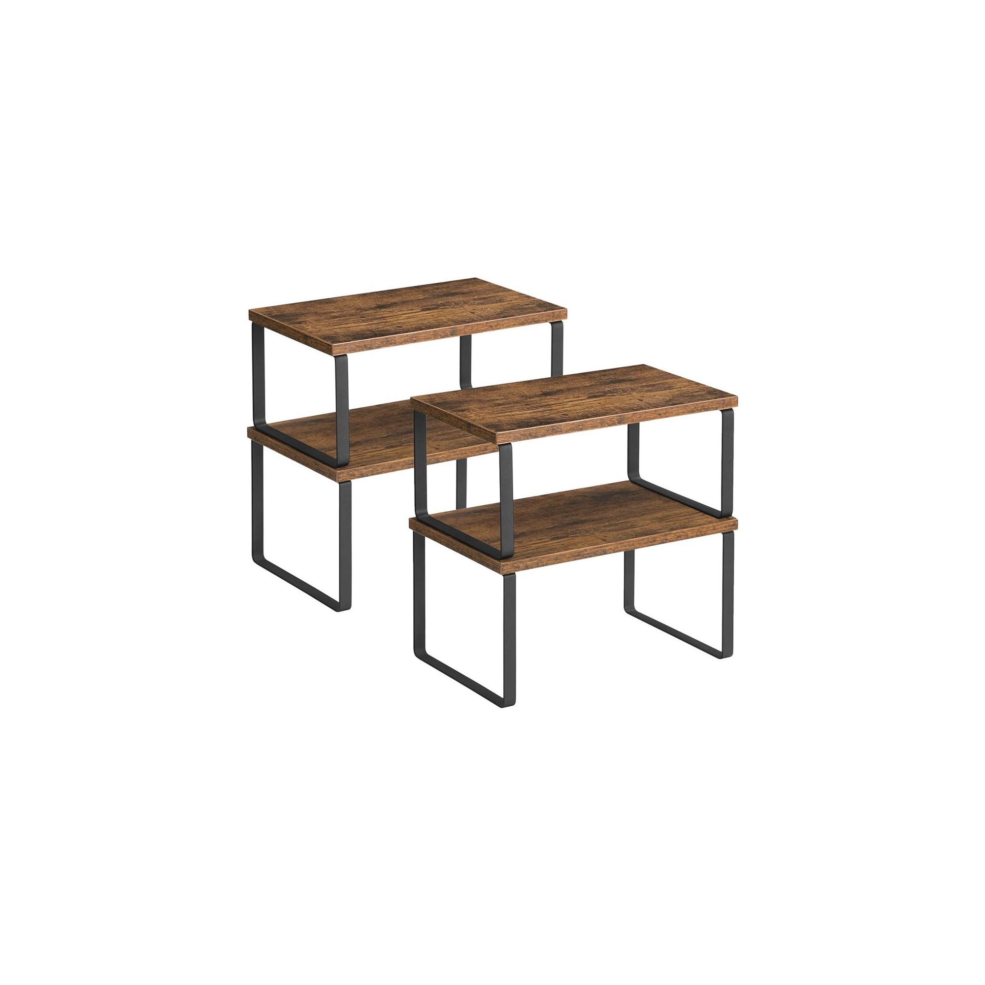 Cabinet Shelf Organizers, Set of 4 Kitchen Counter Shelves