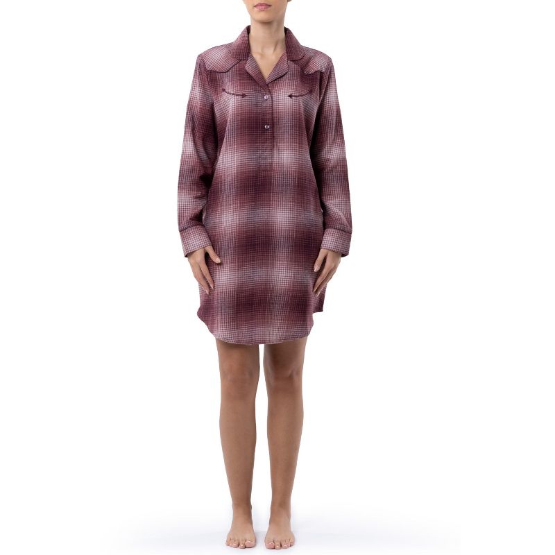 Wrangler Women's and Plus Flannel Sleepshirt, 2 of 4