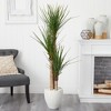 Nearly Natural 5.5-ft Yucca Artificial Tree in White Planter - 2 of 2