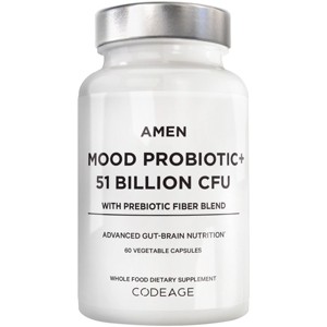 Amen Mood Probiotic 51 Billion CFUs + Organic Prebiotics Vegan Supplement - 60ct - 1 of 4