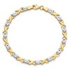 Black Bow Jewelry 14k Two Tone Gold, 5mm Hugs and Kisses Link Bracelet, 7.25 Inch - 4 of 4