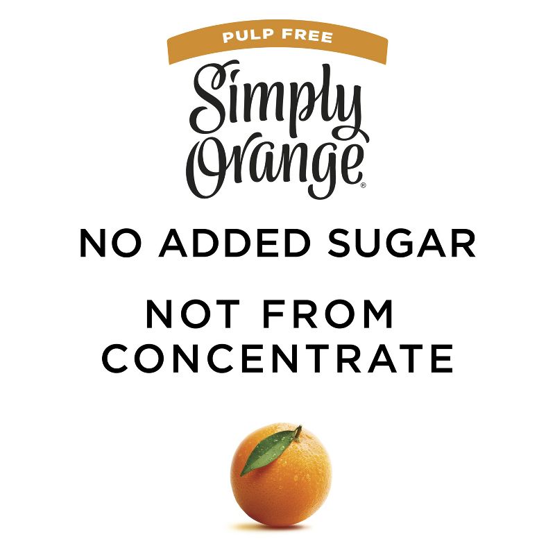 Simply Orange Pulp Free Juice - 52 fl oz, 3 of 13